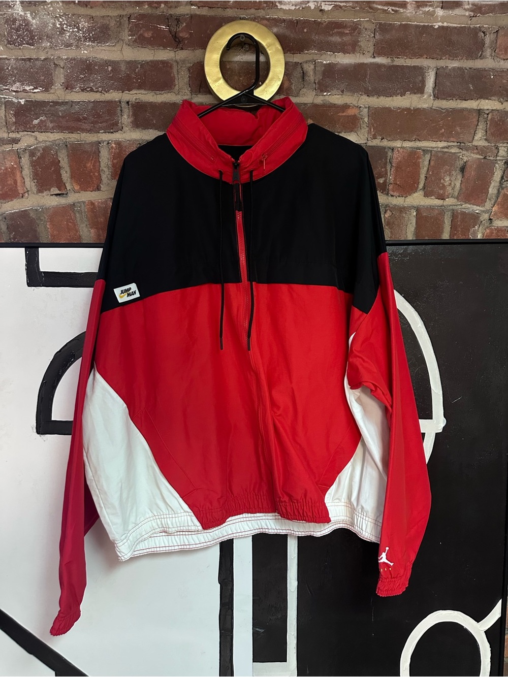 Jordan Colorblock Windbreaker Jacket - Red/Black/White